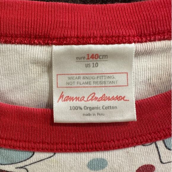 Hanna Andersson Holiday Long John Pajamas 100% Organic Cotton Size 140cm 10-12Y - Picture 5 of 7